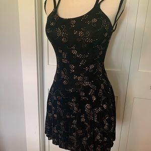 Black/Gold Capezio Latin or Skating Dress S/M
